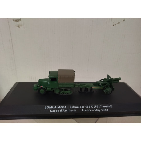 SOMUA MCG4 + SCHNEIDER 155 C (1917 MODEL) 1940 WW 2 1:72 ALTAYA IXO