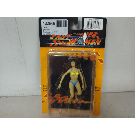 FAST WOMAN LAYLA YELLOW/BLUE 1:18 FIGURE