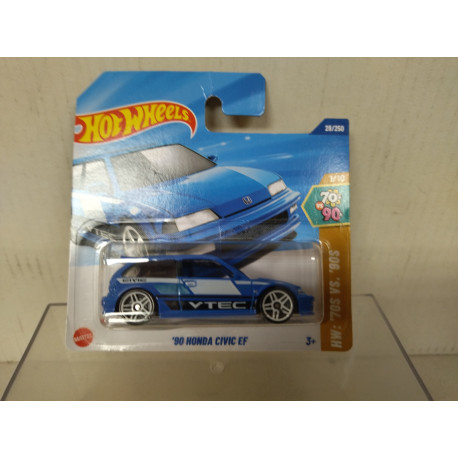 HONDA CIVIC 1990 EF BLUE 1/10 70´S VS 90´S 1:64 HOT WHEELS