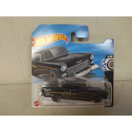 CHEVROLET BEL AIR 1955 BLACK 1/5 ROD SQUAD 1:64 HOT WHEELS