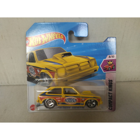 CHEVROLET CHEVETTE 1976 YELLOW NHRA 3/10 COMPACT KINGS 1:64 HOT WHEELS