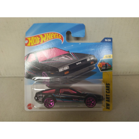 DMC DELOREAN PURPLE 5/10 ART CARS 1:64 HOT WHEELS