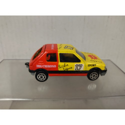 PEUGEOT 205 GTi CHRONO YELLOW/RED 1:53/apx 1:64 MAJORETTE 281 NO BOX