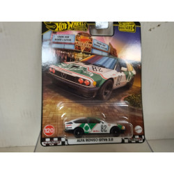 ALFA ROMEO GTV6 3.0 WHITE/GREEN BOULEVARD 120 1:64 HOT WHEELS PREMIUM