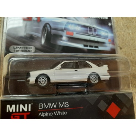 BMW M3 E30 ALPINE WHITE MINI GT TSM41 1:64 BLISTER USA EXCLUSIVE