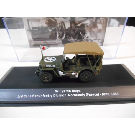 WILLYS MB JEEP 3rd CANADIAN INFANTRY DIV NORMANDY 1944 WWII 1:43 ALTAYA IXO