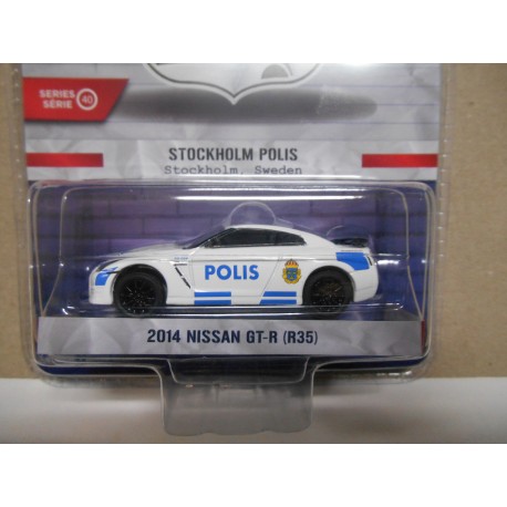 POLICE SWEDEN STOCKHOLM NISSAN GT-R R35 2014 1:64 GREENLIGHT