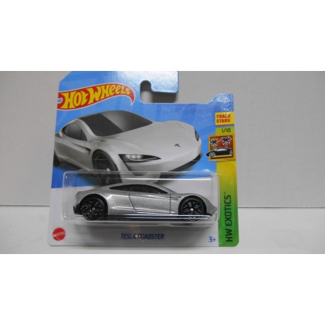 TESLA ROADSTER SILVER 1/10 EXOTICS 1:64 HOT WHEELS