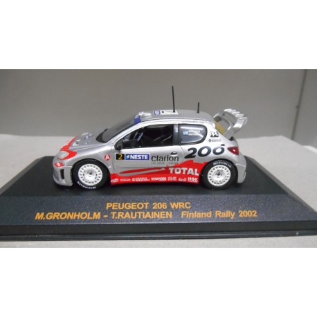 PEUGEOT 206 WRC RALLY FINLAND 2002 GRONHOLM 1:43 ALTAYA IXO