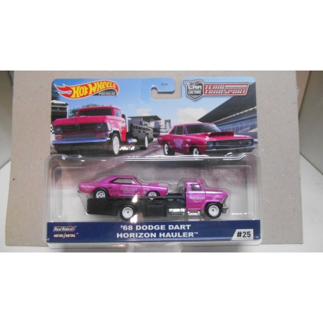 DODGE DART 1968 HORIZON HAULER TEAM TRANSPORT 25 1:64 HOT WHEELS