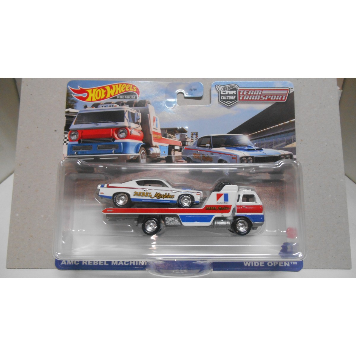 Amc Rebel Machine Wide Open Team Transport N43 164 Hot Wheels Premium Bcn Stock Cars 6124