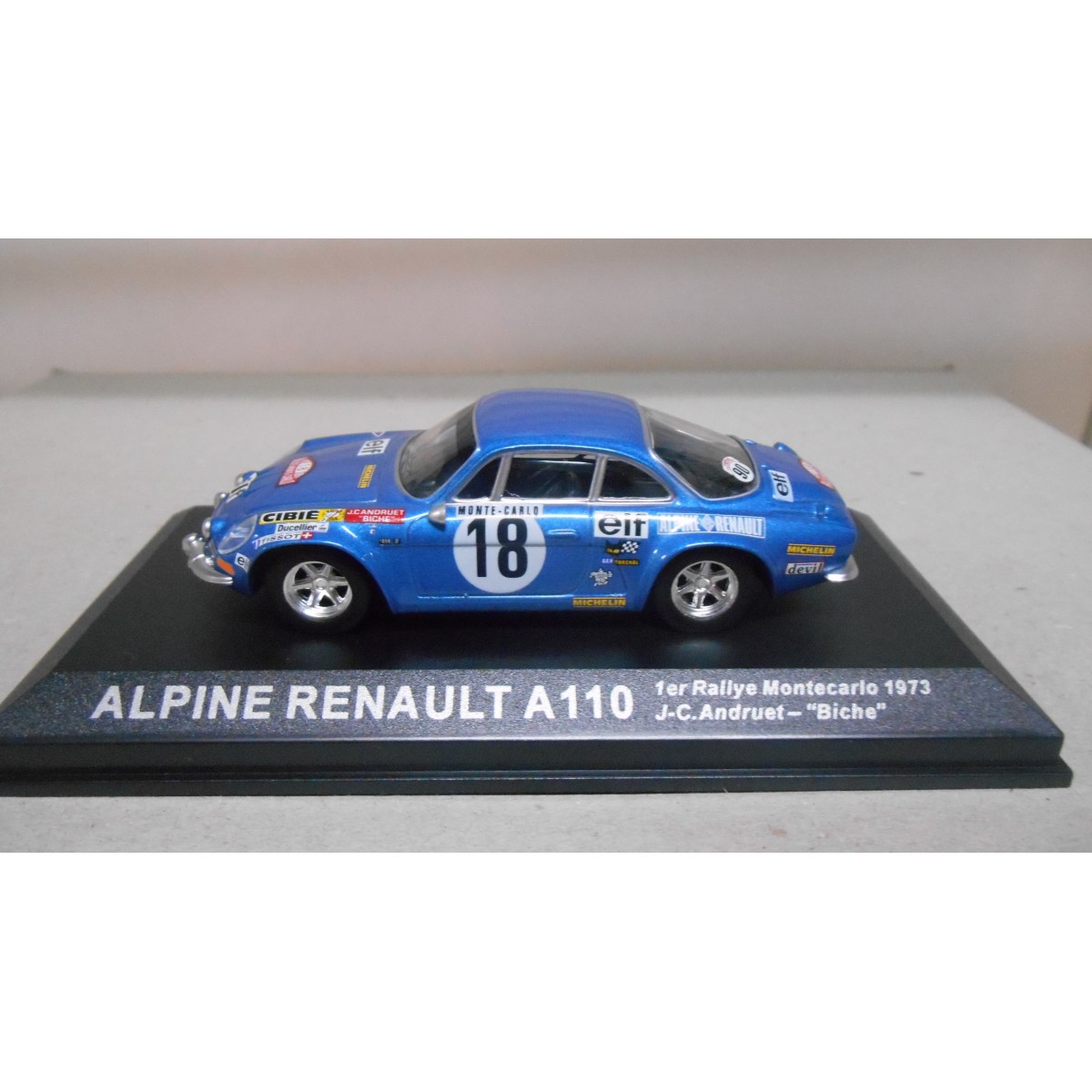 Maquette Renault Alpine A110 Rallye monte Carlo 1973 Collections  Remémoratrise