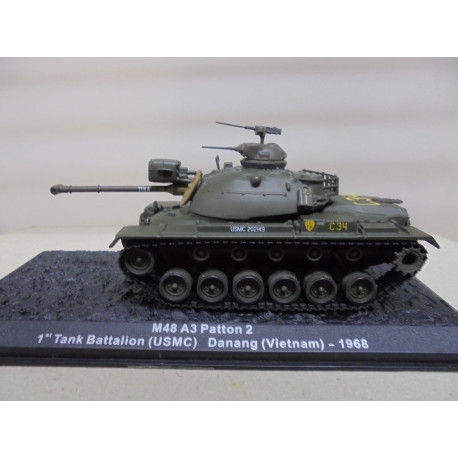 M48 A3 PATTON 2 1968 1st TANK BAT USMC VIETNAM 1:43 ALTAYA IXO