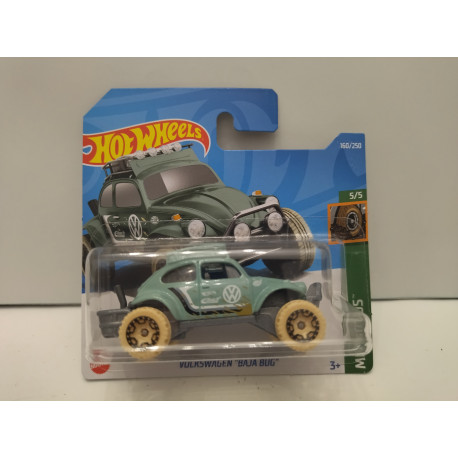 VOLKSWAGEN BEETLE GREEN BAJA BUG 5/5 MUD STUDS 1:64 HOT WHEELS