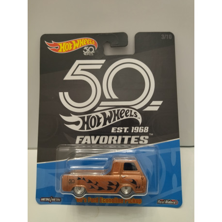 FORD ECOLINE PICKUP 60S 3/10 HW 50 ANNIVERSARY 1:64 HOT WHEELS PREMIUM