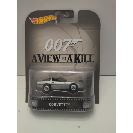 CHEVROLET CORVETTE A VIEW TO A KILL 007 JAMES BOND 1:64 HOT WHEELS PREMIUM