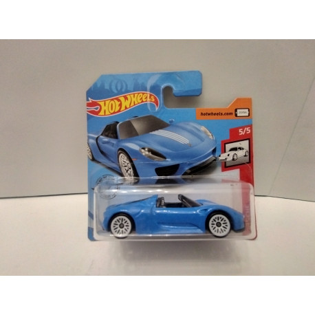 PORSCHE 918 SPYDER BLUE 5/5 PORSCHE 1:64 HOT WHEELS