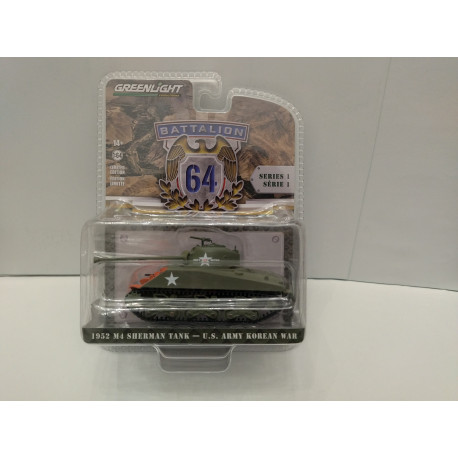 M4 SHERMAN TANK 1952 KOREAN WAR BATTALION 64 1:64 GREENLIGHT